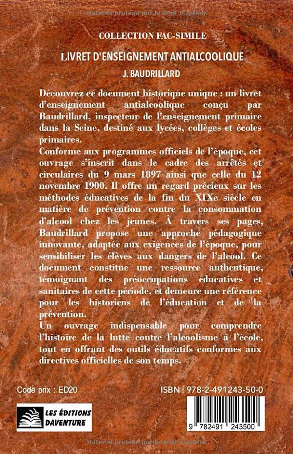 Livret d'enseignement antialcoolique